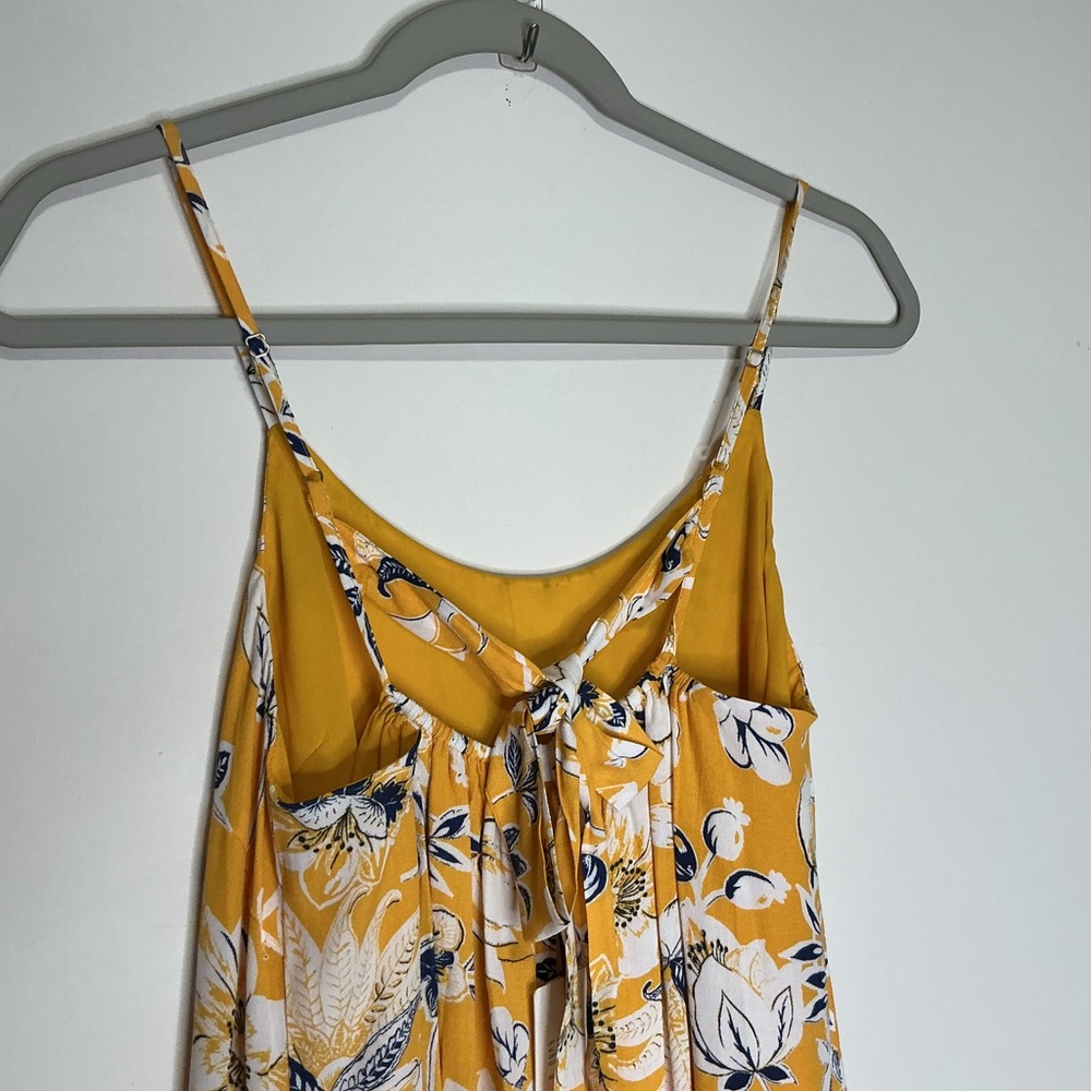 NEW A LOVES A Yellow Floral Maxi Sundress Boho Flowy Tie Back Festival Romantic - Picture 4 of 7